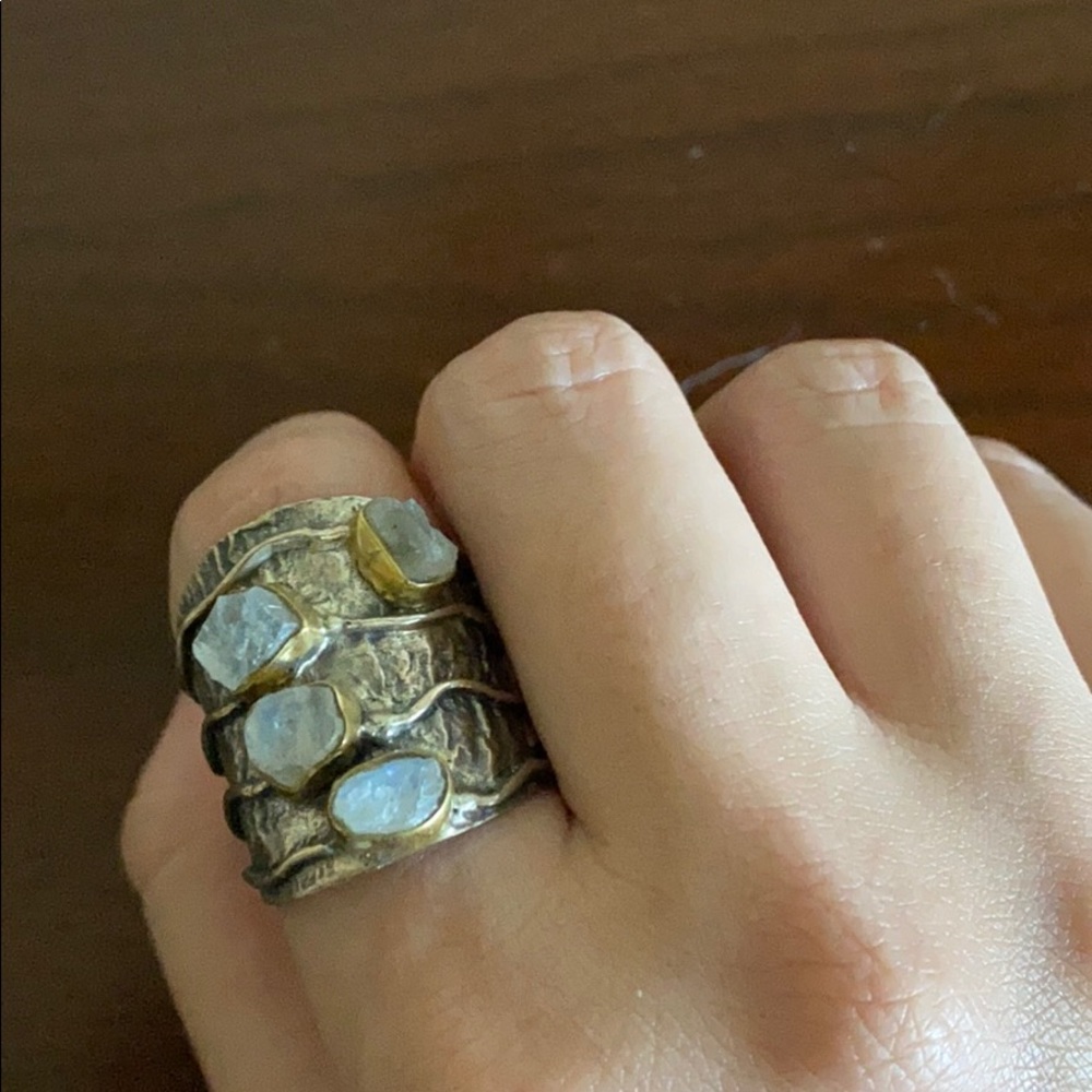 Sterling silver moonstone ring size 8 1/2